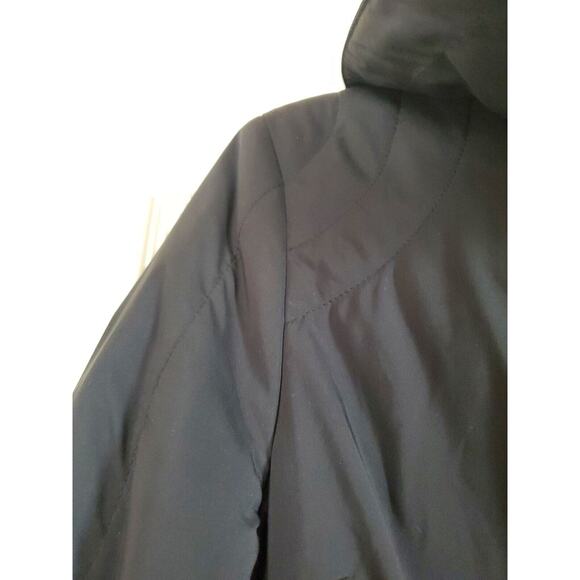 BCBGMAXAZRIA Long Black Quilted Midweight Minimalist Coat Jacket, Women's Medium - Picture 5 of 14